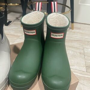 Hunter Forest New Green Ankle Boots tags no box